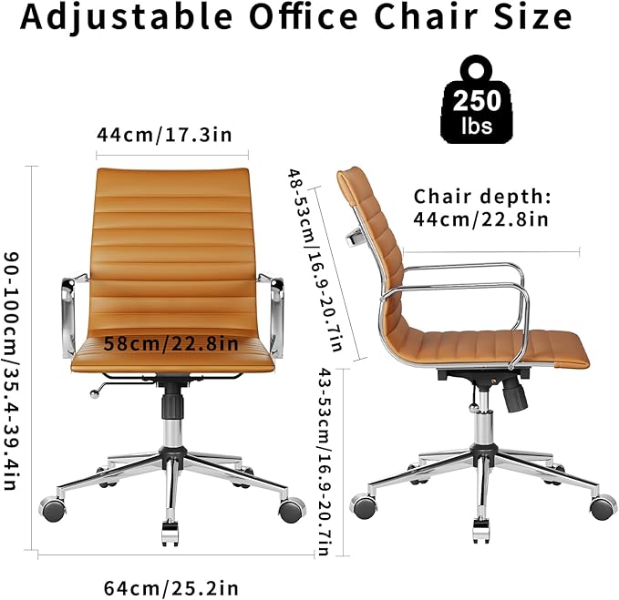 Chair, Desk Computer Chair ，with Armrests ，Ergonomic Office Chair for Home and Office, 17.32 x 22.83 x 35.43 inches, Multiple Colors (Terracotta)-DeskLoop Office