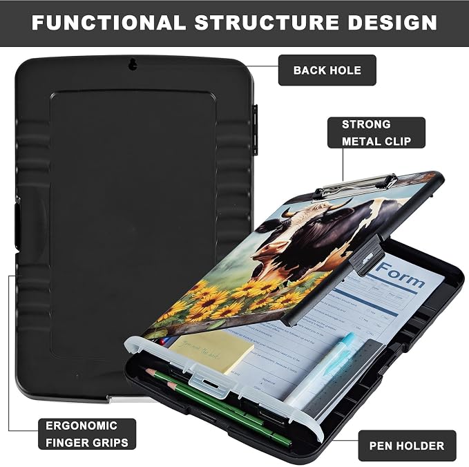 Clipboard with Storage, Heavy Duty Plastic Storage Clipboard with Low Profile - Image 6