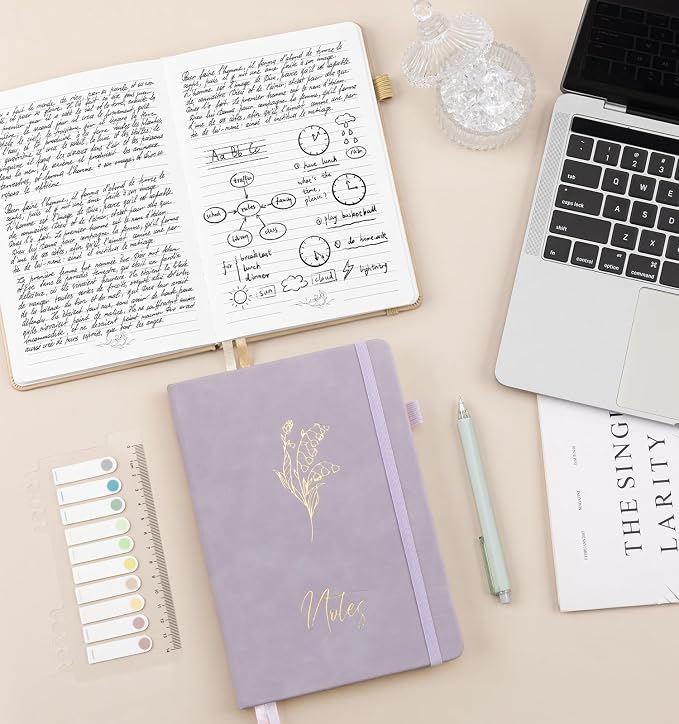 Lined Journal Notebook for Women Men, A5 Hardcover Leather Journals for Writing - Image 6