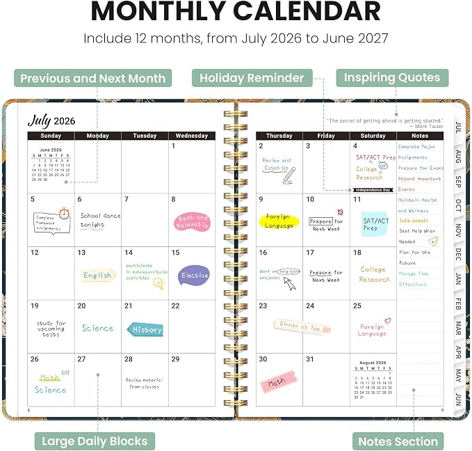Planner 2026-2027, Monthly and Weekly Academic Planner July 2026 - Image 2