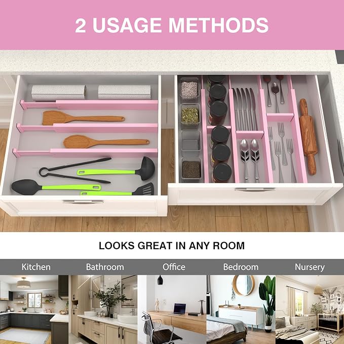 ANTOWIN Expandable Bamboo Drawer Dividers Organizers, Drawer Separators Splitter - Image 6