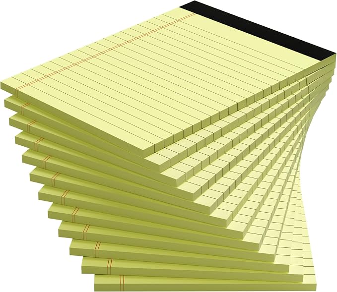 Yellow Note Pads, 12 Pack Legal Pads 4x6 Inch, Notepad of Lined Paper, by NotePads