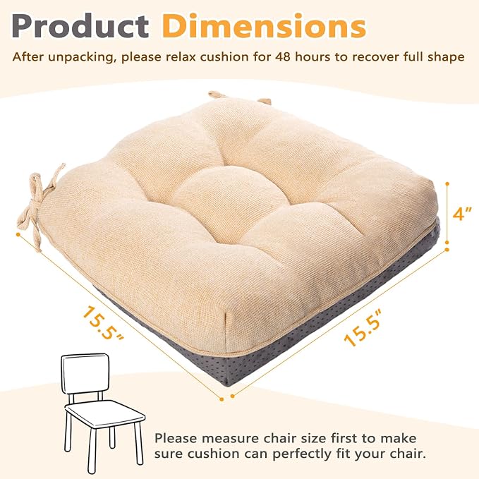 MAGIC ELEPHANT Chair Cushions for Dining Chair, Shredded Memory Foam Kitchen - Image 3