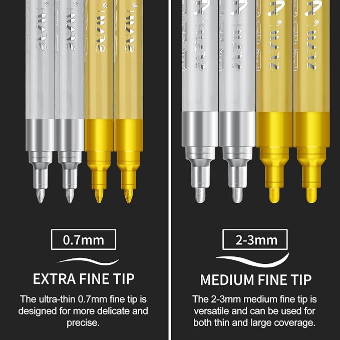 SFAIH Gold & Silver Acrylic Paint Markers - Image 2