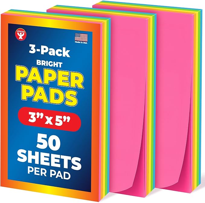 Hygloss 3-Pack Note Paper Pads by HyglossProductsInc