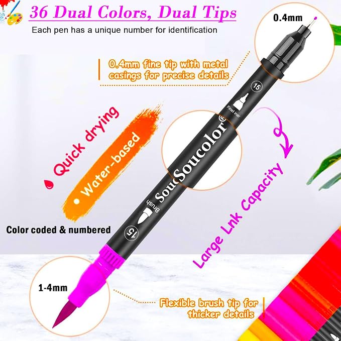 Soucolor Art Brush Markers Pens - Image 2
