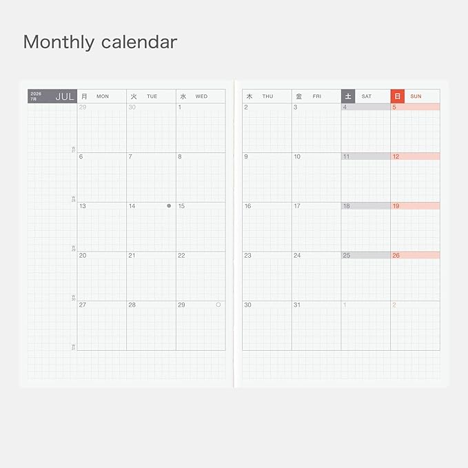 Hobonichi Techo 2026 Original Book – A6, January Start, Monday Start - Image 3