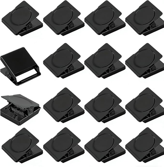 Square Strong Magnetic Clips, 1.2"-16 Pcs, 30 mm, Refrigerator Magnet Clips by Panpub