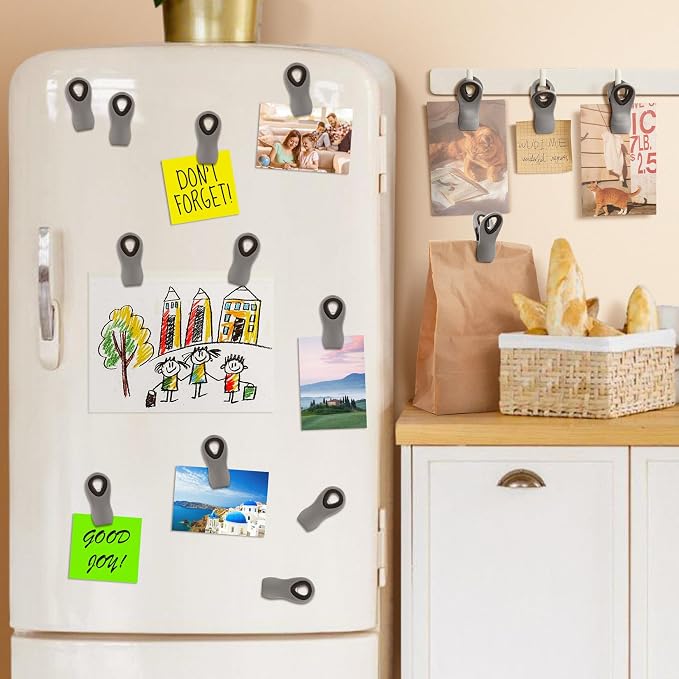 10PCS Magnetic Chip Clips Airtight Seal Reusable Grey Bag Clips - Image 4
