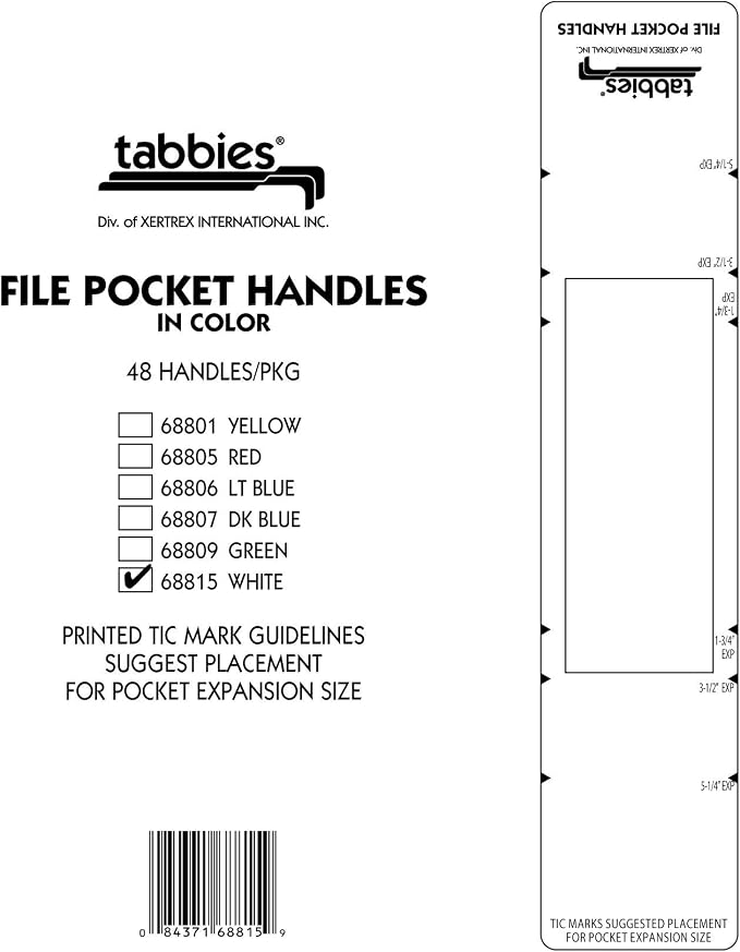 Tabbies File Pocket Handles, 9.63 X 2, 12 Sheets/Pack - Image 9
