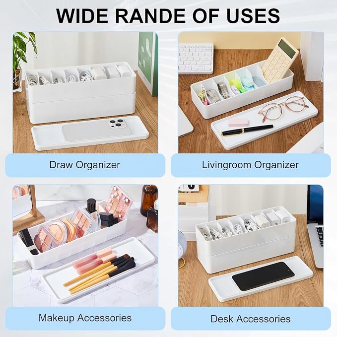 Tatuo 4 Pcs Cord Organizer for Drawer Desktop, Cable Organizer Box - Image 7