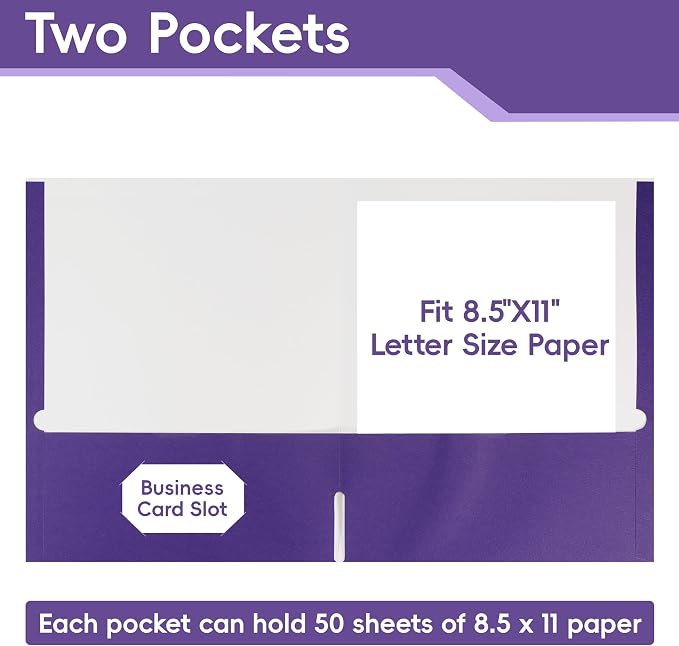 VZCPYTPM 50 Pack Purple Folders - Image 5