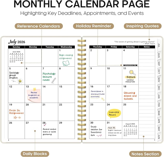 Planner 2026-2027, 8.5" x 11" Weekly and Monthly Academic Year Planner Calendar - Image 2