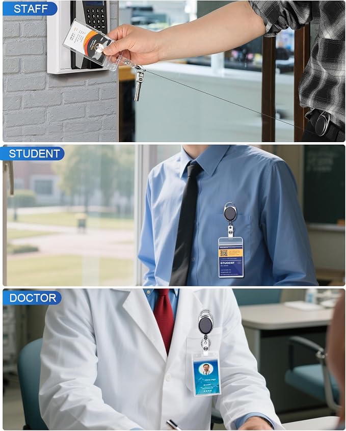 KTRIO ID Badge Holder with Retractable Reel, 2 Pack | Fits 2.5x3.4" Cards - Image 6