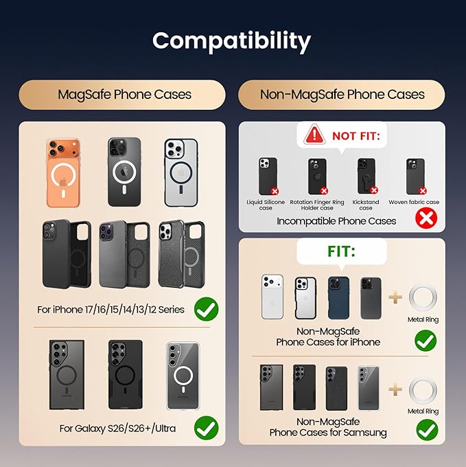 Foldable Double Sided Ring Magnetic Phone Grip & Kickstand, Finger Loop Strap - Image 8