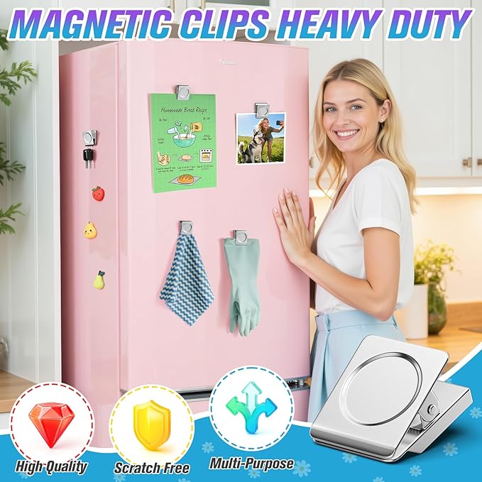 24 Pack Large Magnetic Clips Heavy Duty, Strong Magnet Clips - Image 2