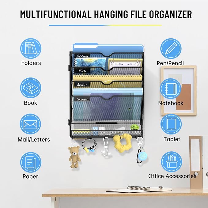 SUPEASY 5 Tier Wall File Organizer - Image 4