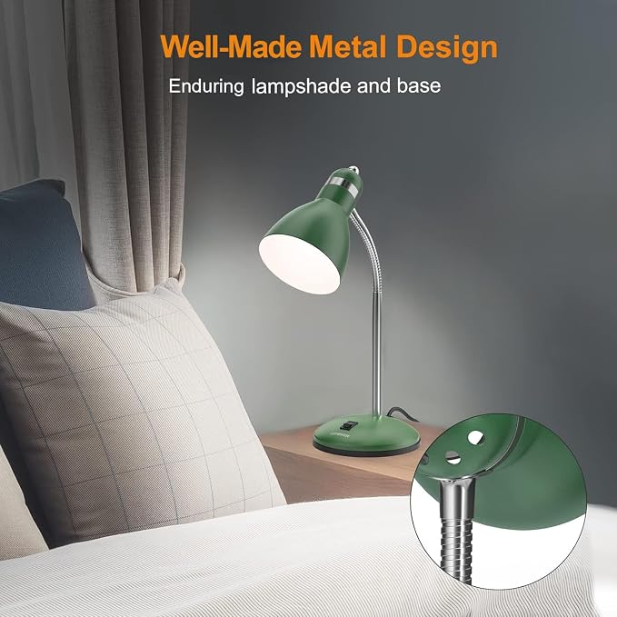 LEPOWER Metal Desk Lamp, Adjustable Goose Neck Table Lamp, Eye-Caring Study - Image 3
