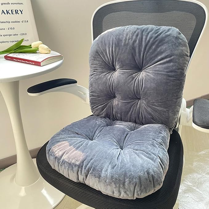 Gray Chair Cushion with Removable Cover by Unknown