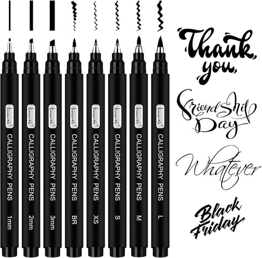 Brusarth Calligraphy Pens, 8 Size Calligraphy Pens by Brusarth