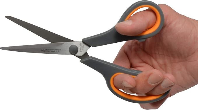 Westcott 8" Straight Stainless Steel Soft Handle Scissors - Image 3