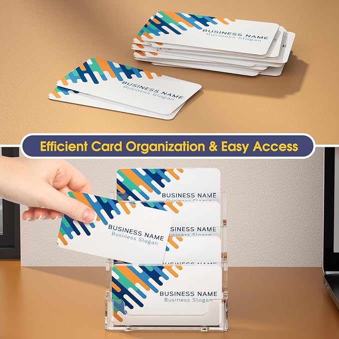 MaxGear Acrylic Business Card Holder, 320 Cards Capacity, 4 Pocket, 6 Pack | - Image 6