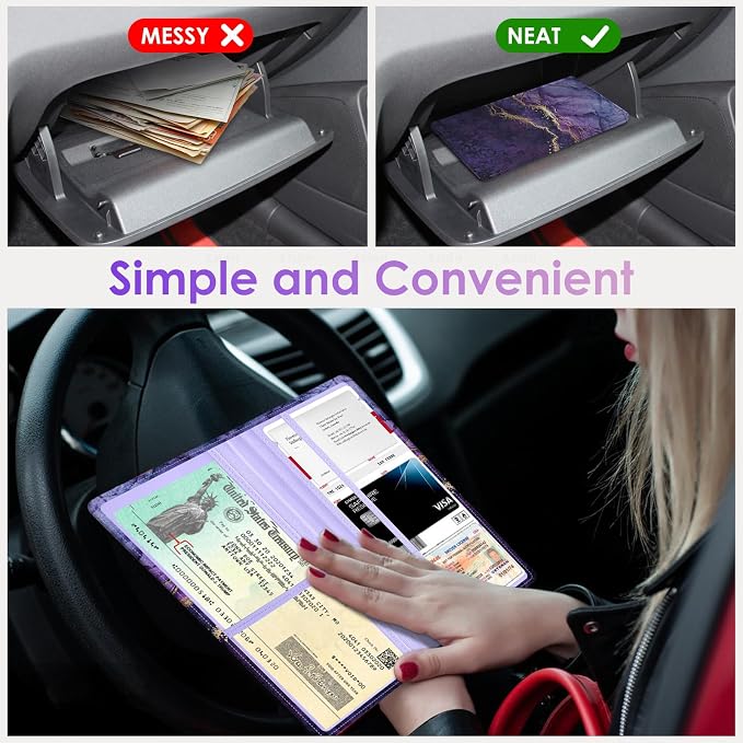 Car Registration and Insurance Holder，Colour Patterns Men Women Car License - Image 5