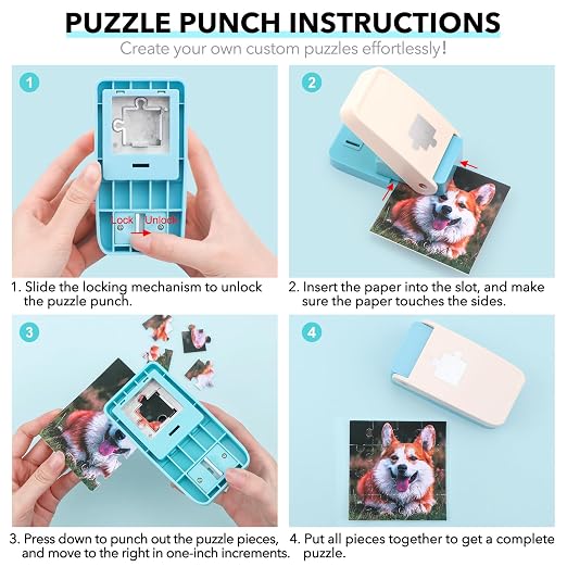 Puzzle Punch, 1 x 1 inch Mini Puzzle Maker, Portable Puzzles Pieces Puching - Image 5