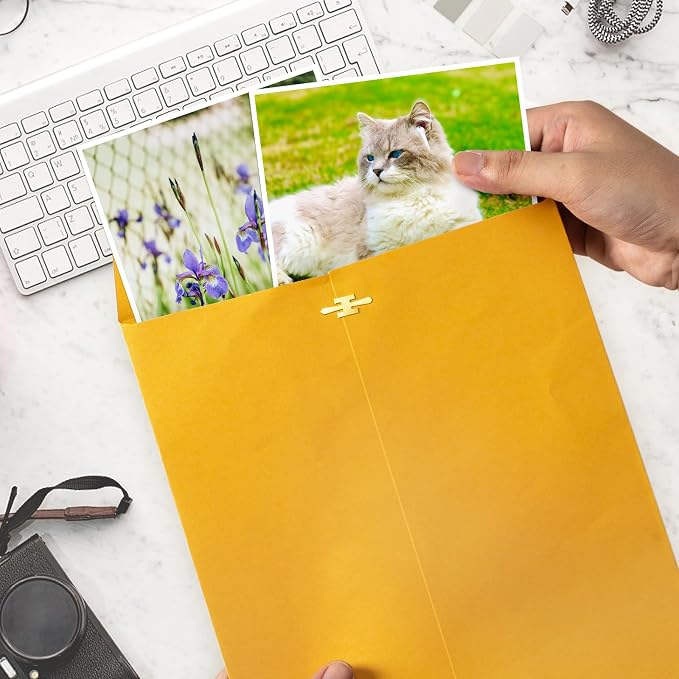20 Pack Clasp Envelopes 9 x 12, 100 GSM Heavy Paper, Goefun Large Yellow - Image 6