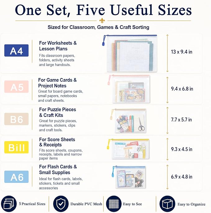 25 Pack PVC Mesh Zipper Pouches - Image 4