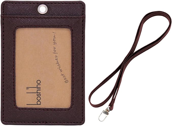 Boshiho Vertical Style Leather ID Card Badge Holder - Image 2