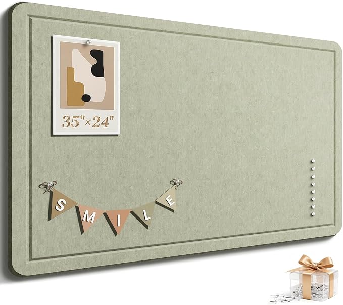 Large Bulletin Board, 35 X 24 Inches Felt Cork Board by Subeauty