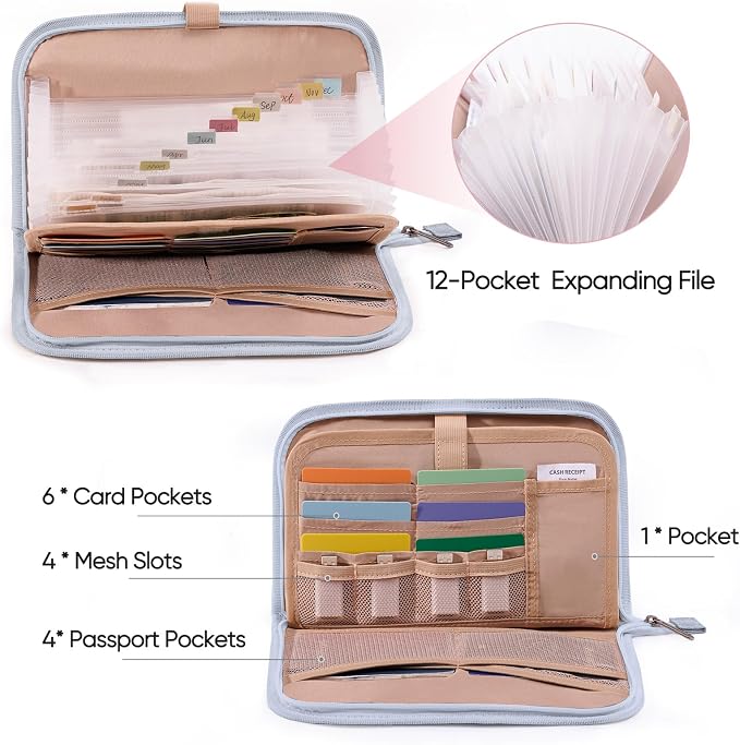 Receipt Organizer with 12 Pockets 10x6 Receipt Holder Organizer - Image 2