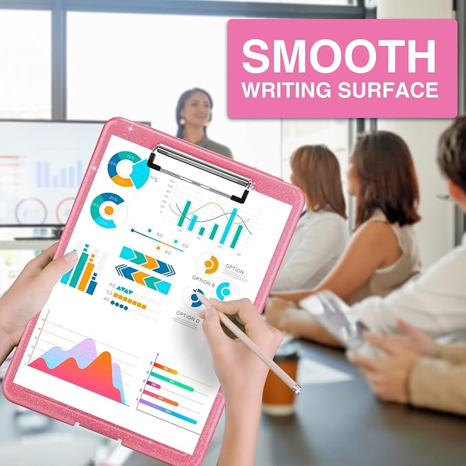 Sooez Clipboard with Storage, Plastic Storage Clipboards with Low Profile Clip - Image 5