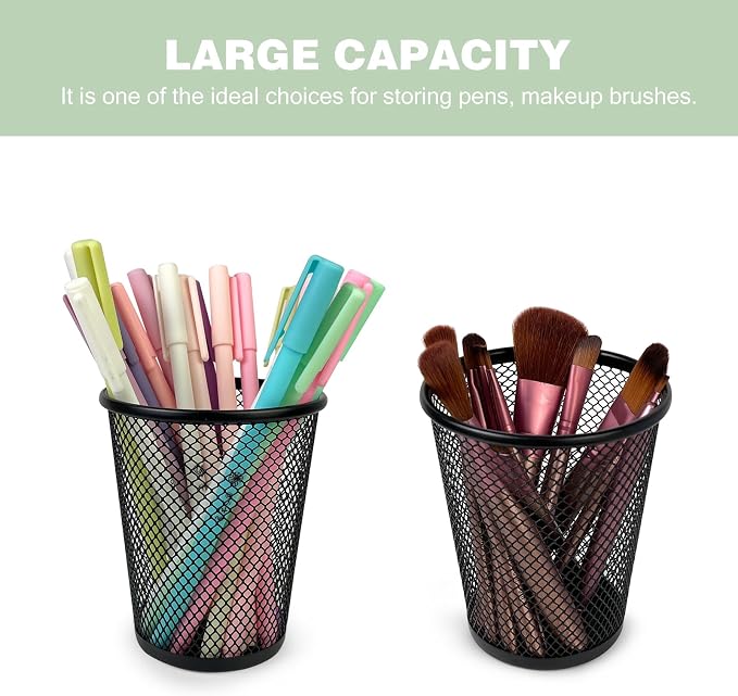 12 Packs Pen Holders, Mesh Pen Cup, Metal Pencil Holders - Image 4