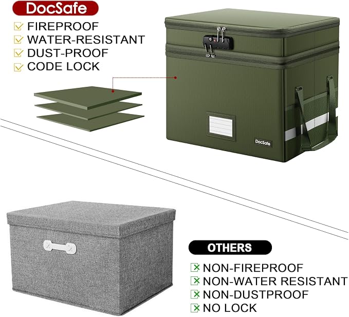 DocSafe File Box with Lock, Portable Home Office Filing Cabinet - Image 8