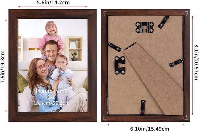 Giftgarden 6x8 Picture Frame Brown 6 x 8 Photo Frames Bulk - Image 2