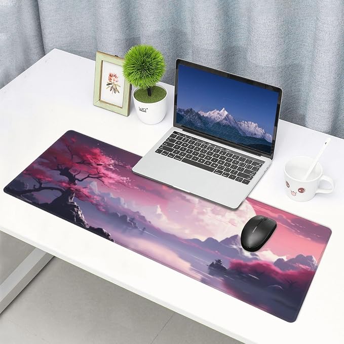 Watercolor Japanese Large Gaming Mouse Pad, Japanese Mouse Pad 31.5 x 11.8 in - Image 6