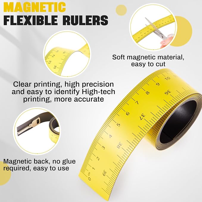 Relaxweex 2 Pcs 39.37 Inch Magnetic Ruler Flexible Tape Magnetic Tape Measure - Image 4