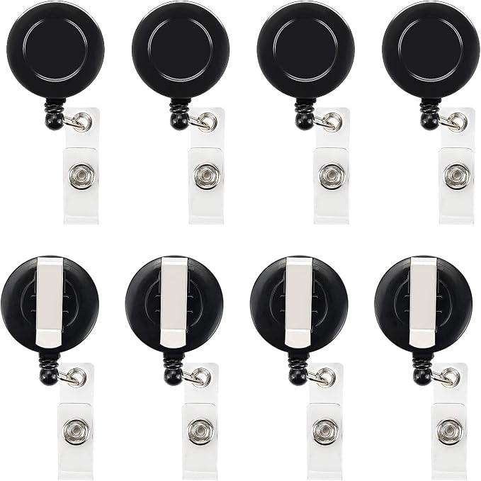 JANYUN 50 Pcs Retractable Badge Reel Clips Holder by JANYUN