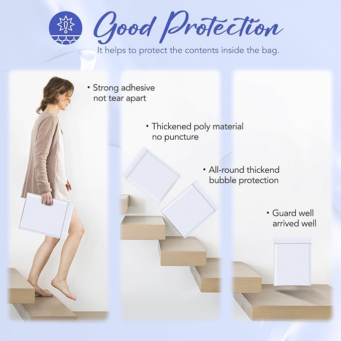 Fuxury White Bubble Mailers 9.5x14.5" 25 Pack Large Opaque Padded Envelopes | - Image 4