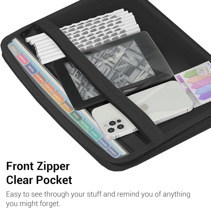Mukawa 13 Pocket Expanding File Folder, Zippered Accordion File Organizer - Image 3