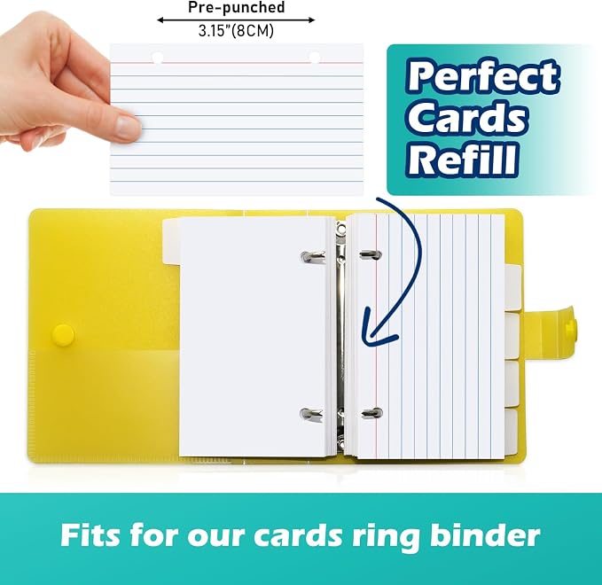 Olivo Index Card Binder Refills, 2 Holes Punched - Image 4