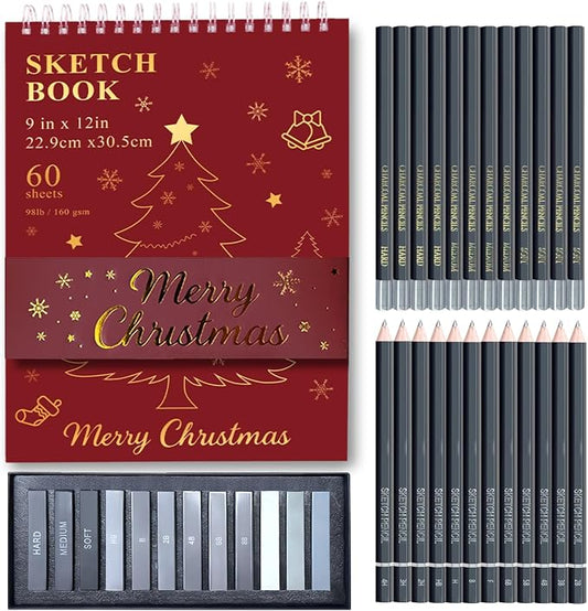 Fuxi Art Supplies for Teens 14-16 Girls, Professional Sketch Book and Pencils by SketchBook