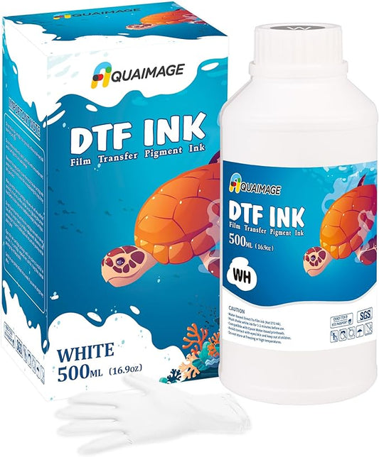 500 ml Premium DTF White Ink, DTF Transfer White Ink for PET Film, Refill Ink for Printheads L1800,ET-8550, XP-15000, XP600, I3200, Heat Transfer Printing Direct to Film(500ml 16.9oz)-DeskLoop Office