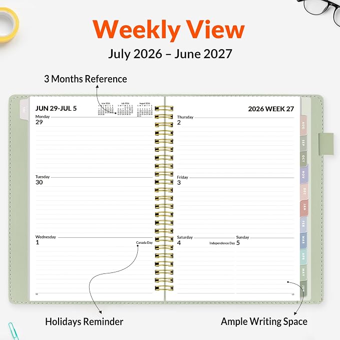 SUNEE 2026-2027 Weekly & Monthly Planner 6.4"x8.5" - Image 3