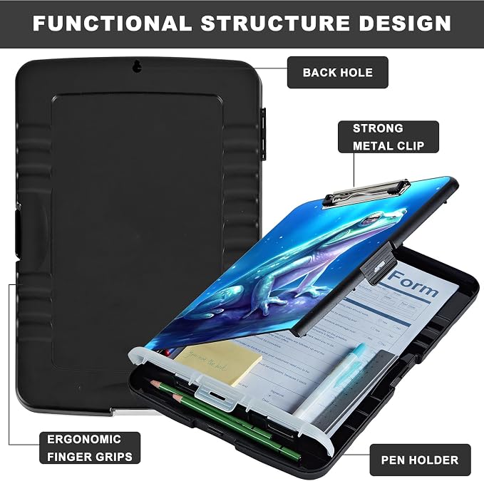 Clipboard with Storage, Heavy Duty Plastic Storage Clipboard with Low Profile - Image 6