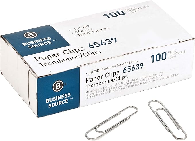 Business Source Paper Clips, .041 Wire Gauge, 1000/ Pack, 41 Mile - Image 3