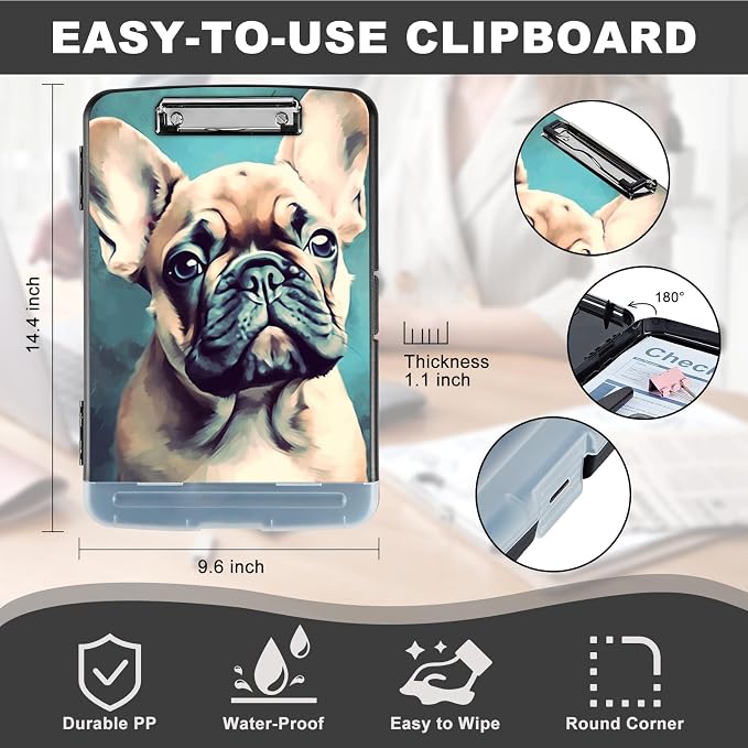 Clipboard with Storage, Heavy Duty Plastic Storage Clipboard with Low Profile - Image 3