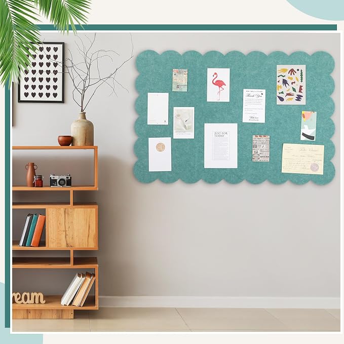 Mooliwe Scalloped Felt Bulletin Board 48 x 36 Inches Foldable Forest Green Pin - Image 6